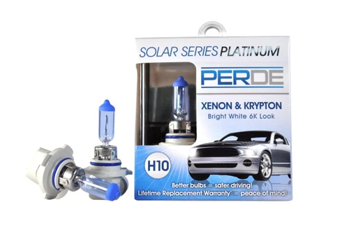 PAIR of PERDE Solar Series Platinum Halogen Bulbs H10 (9145) 45W, 6K Look, DOT