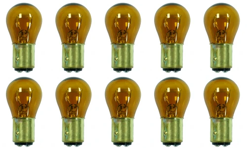 Box of 10 #1034NA (Natural Amber)  Auto Bulb Lightbulb BAY15d base
