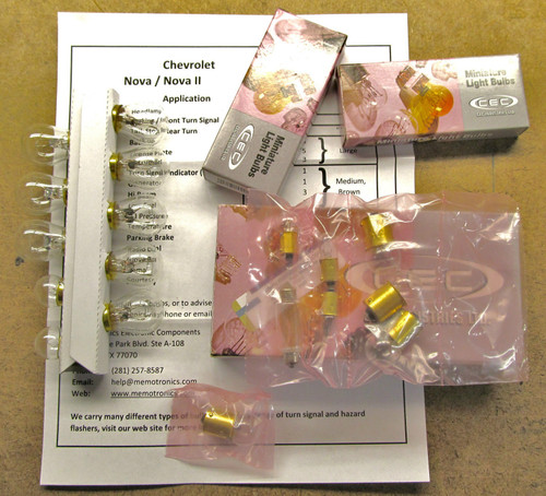 54 piece '78 '79 Chevrolet Nova / SS Light Bulb Kit 1978 1979 with extra bulbs