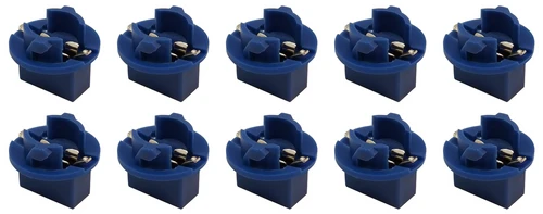 10 pcs PCB bulb socket, blue, for W2.1x9.5d wedge bulbs (for 158, 194, 555 etc)