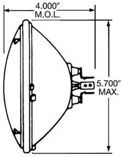 H4467 Motorcycle Sealed Beam Halogen Headlamp Bulb Light PAR46 50/35 Watt, 12.8V