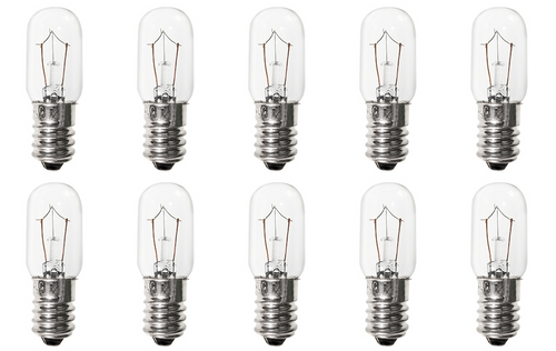 Box of 10 Bulbs 3T5.5 Light Bulb, 3 Watt 24V, T-5 1/2, E14 Intermediate Base