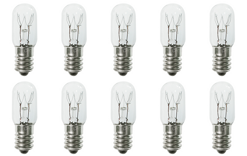 Box of 10 Bulbs 15T5.5 Light Bulb, 12 Watt 130V, T-5 1/2, E14 Intermediate Base
