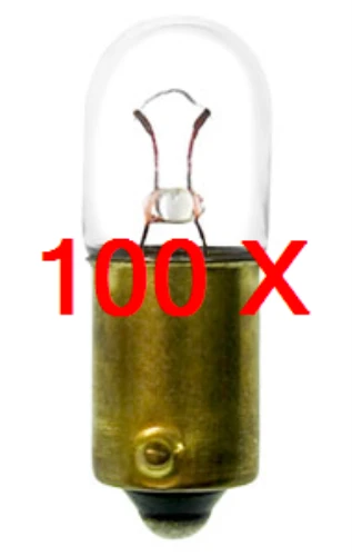 Box of 100 #44 Lamp Auto Bulb Automotive Lightbulb, 6.3V, 1.57W, BA9s