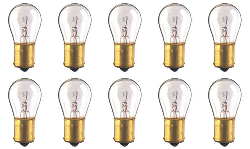 Box of 10 #1141 Lamp Auto Bulb Automotive Lightbulb BA15s BRASS base 12.8V 18.4W