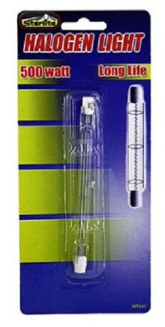 Halogen Bulb, 110 Volt, 500 Watt, 4.7", J-Type, R7s Base for Worklights