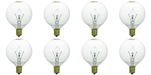 8-Pack 25 Watt LONG LIFE Light Bulb for large Scentsy wax diffusers/tart warmers