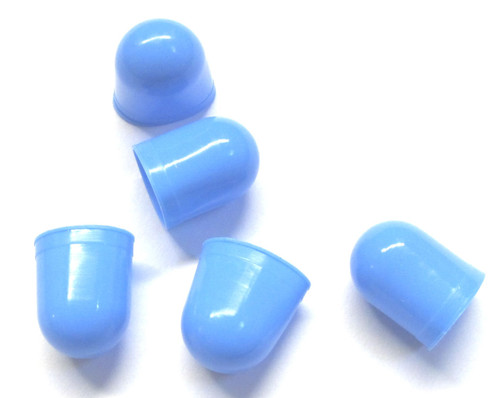 Sapphire Blue Bulb Covers Caps Boots 5-Pack 10mm T3.25, G3.25, fits 193, 194, 44
