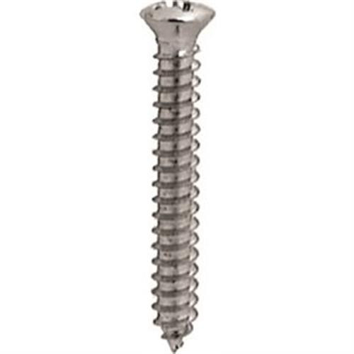 Tapping Screw, #8 X 1-1/4" Phillips Oval #6 Head, Chrome Finish (Qty:100)