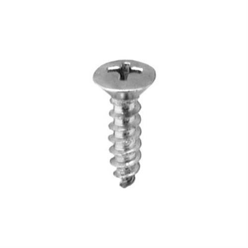 Tapping Screw #10 X 3/4" Phillips Oval Head, Chrome (Qty:100)