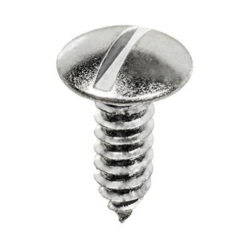 License Plate Screw #14 X 3/4 Slotted Truss Head Zinc (Qty:100)