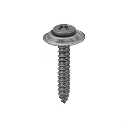 Tapping Screw #8 X 1", Phillips Oval #6 Head AB SEMS, Black (Qty:100)