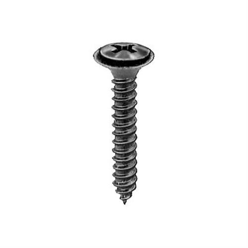 Tapping Screw #8-18 X 1" , #6 Phillips Oval Head, SEMS, Black Oxide (Qty:100)
