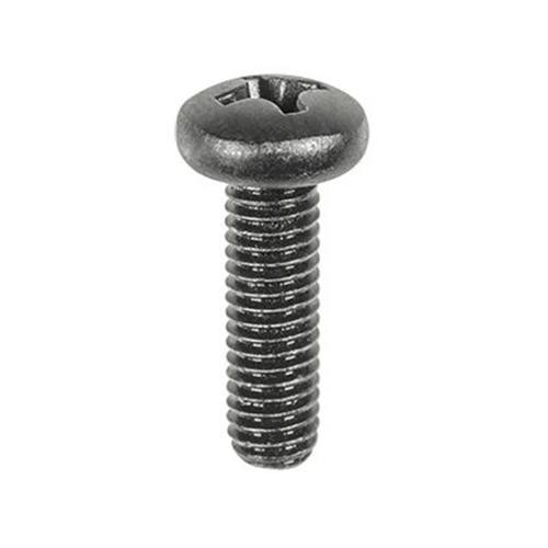 License Plate Screw Black M6-1.0 X 20mm, Phillips Pan Head  (Qty:50)