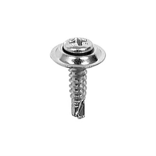 Screw #8-18 X 3/4" Phillips Oval Countersunk Washer SEMS TEK, Chrome (Qty:100)