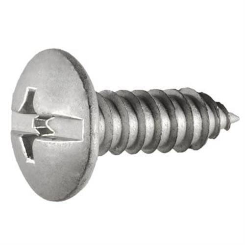 Duo-Drive Truss Head License Plate Screw, 14mm Head, 20mm Long (Qty:50)