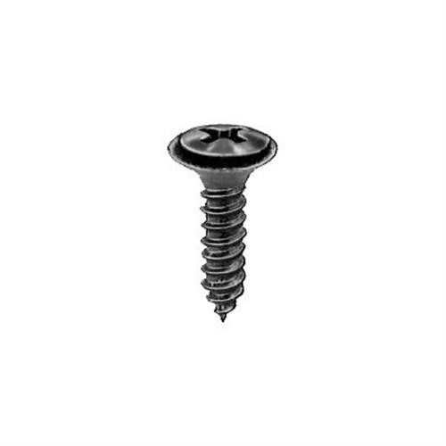 Tapping Screw #8-18 x 5/8", PhillipsOval Head #6, AB Tip, SEMS, Black (Qty: 100)