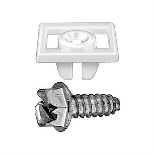 #14 x 3/4" Slotted Hex Washer-Head License Plate Screw + Nylon Nut (Qty: 25)