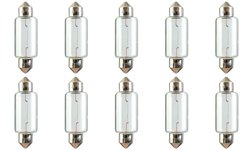 Box of 10 Bulbs #211 Bulb NEW 12.8V 12.4W Festoon Automotive Lightbulb