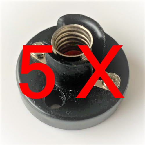 E10 Bakelite Screw Lamp Holder Bulb Socket,  With Screw Terminals (Pack of 5)