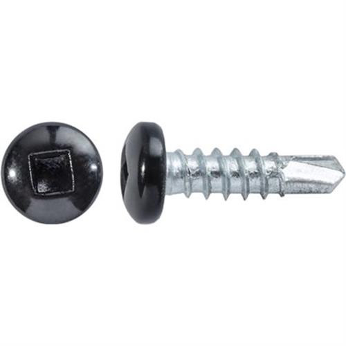 #6 x 1/2 Square Pan Self-Drilling TEX Zinc Black Painted Head (Qty: 100)