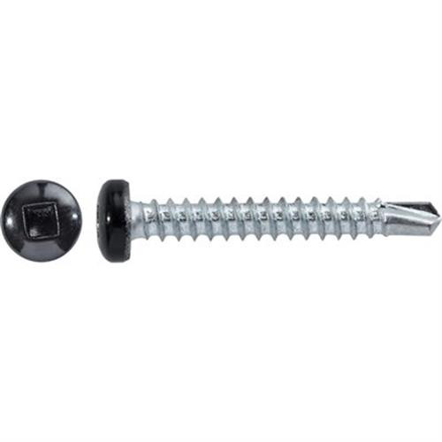 #6 x 1 Square Pan Self-Drilling TEK Zinc Black Painted Head (Qty: 100)