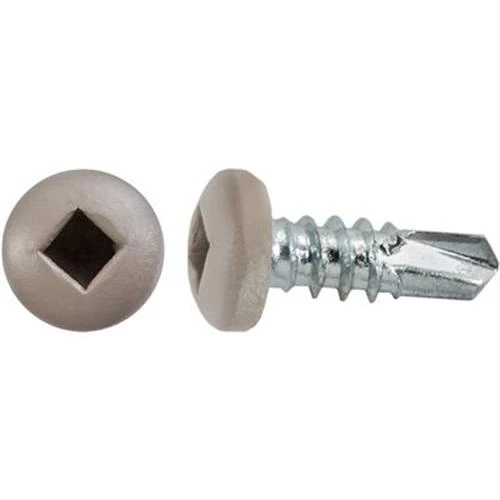 #8 x 1/2 Square Pan Self-Drilling TEK Zinc Tan Painted Head (Qty: 100)
