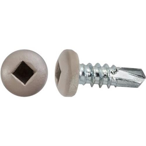 #8 x 1/2 Square Pan Self-Drilling TEK Zinc Tan Painted Head (Qty: 100)