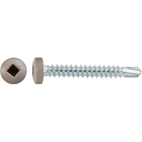 #8 x 1-1/4 Square Pan Self-Drilling TEK Zinc Tan Painted Head (Qty: 100)