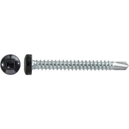 #8 x 1-1/2 Square Pan Self-Drilling TEK Zinc Black Painted Head (Qty: 100)