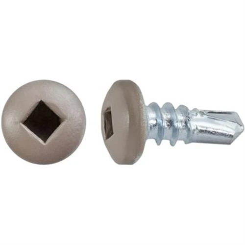 #10 x 1/2 Square Pan Self-Drilling TEK Zinc Tan Painted Head (Qty: 100)