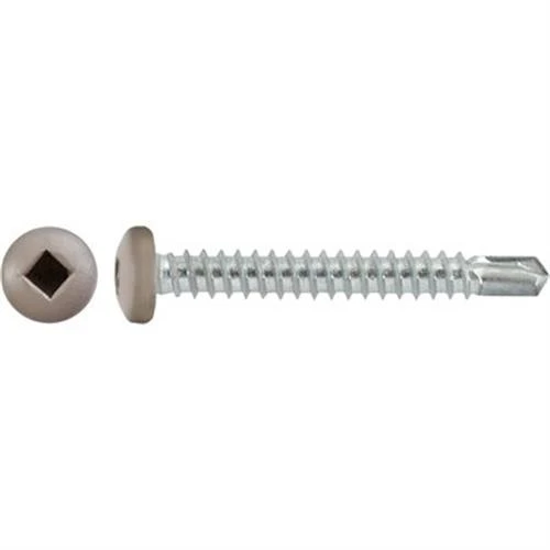 #10 x 1-1/2 Square Pan Self-Drilling TEK Zinc Tan Painted Head (Qty: 100)