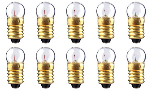 Box of 10 #14 Lamp Bulb Lightbulb, 2.47V 0.74W 0.3A E10 base