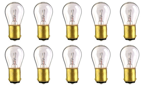 Box of 10 #1076 Lamp Bulb Automotive Lightbulb 12.8V 23W BA15d