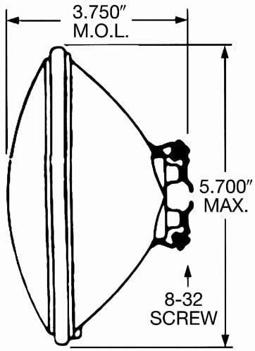4535 Sealed Beam Lamp Spotlight Bulb Light PAR46 5.75" 30 Watt 6.4 Volt Wagner