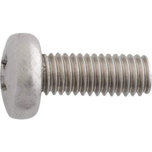 License Plate Screw M6-1.0 x 16mm Phillips Pan Head Stainless Steel (Qty: 25)