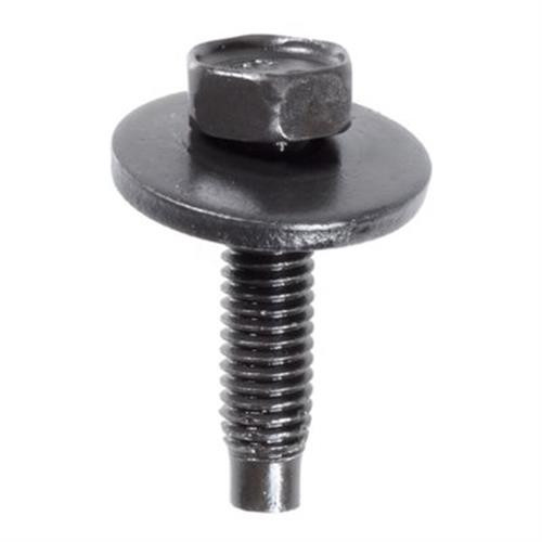 M6-1.0 x 25mm Hex Head SEMS Screw Bolt, Dog Point, 19mm Washer, Black (Qty: 25)