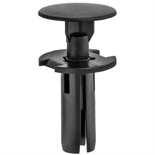 Push-Type Retainer, Black Nylon, 15mm Head, for Toyota 90467-07188 (Qty: 15)