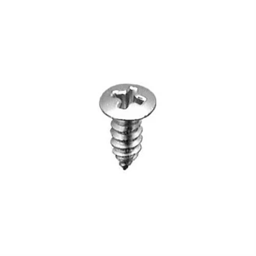 Tapping Screw #10 x 1/2", Phillips Oval #8 Head, Chrome (Qty: 100)