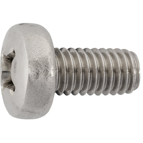 License Plate Screw M6-1.0 x 12mm Phillips Pan Head Stainless Steel (Qty: 25)