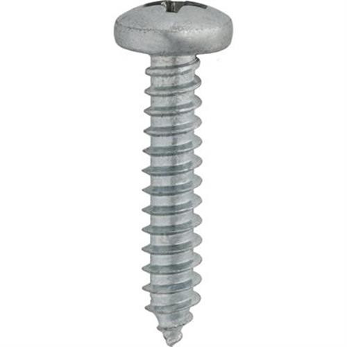 Tapping Screw #10 x 1", Phillips Pan Head, Zinc Finish (Qty: 100)