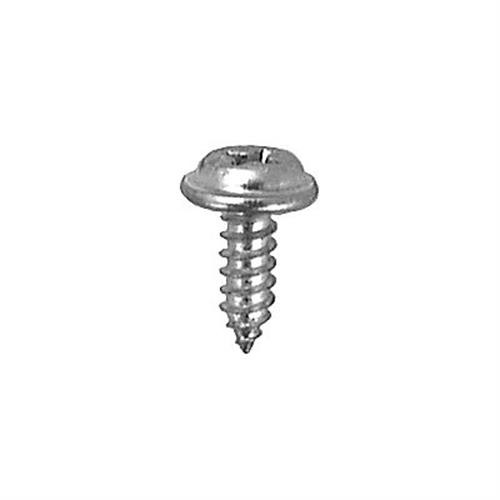 Tapping Screw #8 x 1/2" Phillips Flat Top 13/32" Washer Head, Zinc (Qty: 100)
