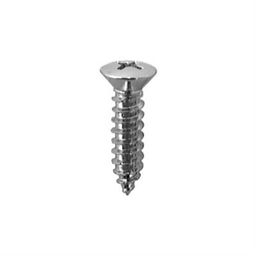 Tapping Screw #10 x 3/4", Phillips Oval #8 Head, Chrome (Qty: 12)