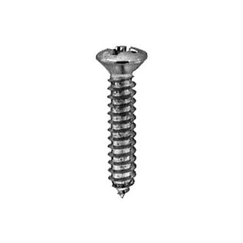 Tapping Screw #8 X 1" Phillips Oval Head, Chrome (Qty: 12)