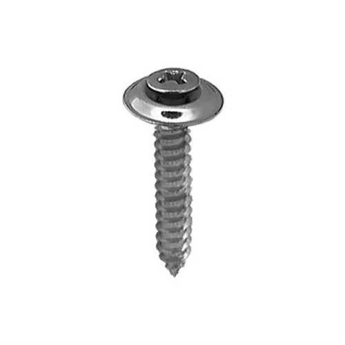 Tapping Screw #8 X 1" Phillips Oval Head SEMS Countersunk, Chrome (Qty: 8)