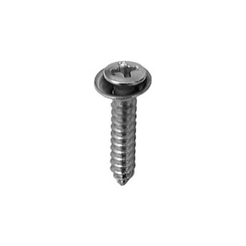 Tapping Screw #8 X 7/8" Phillips Oval Hex SEMS Flush, Chrome (Qty: 9)