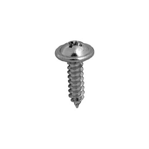 Tapping Screw #8 x 5/8" Phillips Washer Head, Chrome Finish (Qty: 10)