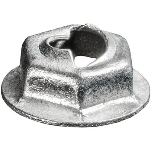 Thread Cutting Nut for 1/4" Stud Size, 7/16" Hex Head, Zinc (Qty: 10)