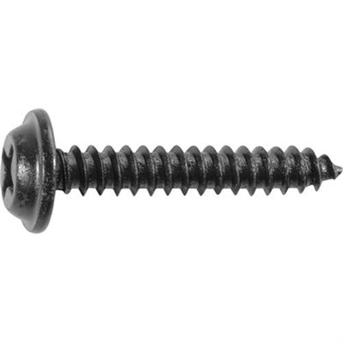 Tapping Screw Phillips Flat Washer Head #8 X 1" Black (Qty: 12)