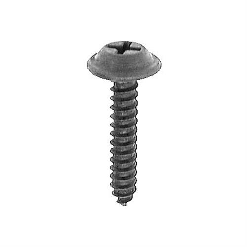 Tapping Screw Phillips Flat Washer Head, #10 X 1" Thread  Black (Qty: 8)